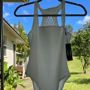 White Bodysuit with Cut Out Detail on back